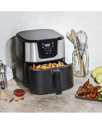  Crux 3QT Digital Air Fryer, Faster Pre-Heat, No-Oil Frying,  Fast Healthy Evenly Cooked Meal Every Time, Dishwasher Safe Non Stick Pan  and Crisping Tray for Easy Clean Up, Stainless Steel 