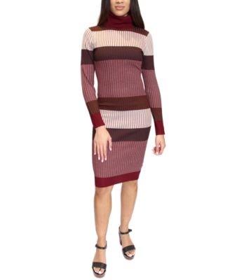 striped bodycon midi dress