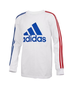 image of Little Boys Long Sleeve Badge of Sport Stripe Tee