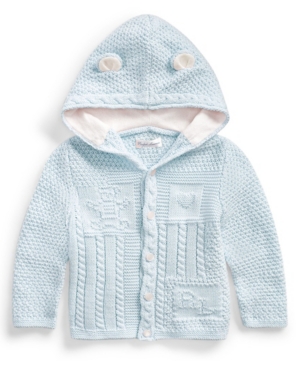 Ralph Lauren Baby Neutral Bear-Ear Hooded Cardigan