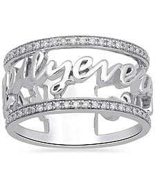 Enchanted Disney Fine Jewelry Diamond Happily Every After Princess Ring (1/5 ct. t.w.) in Sterling Silver