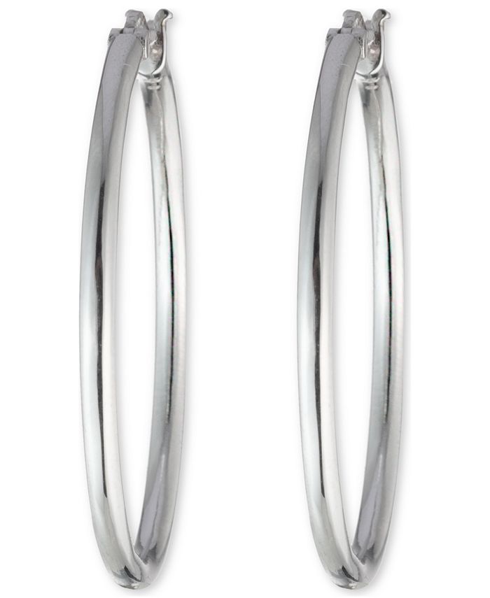 Ralph Lauren Medium Polished Hoop Earrings in Sterling Silver, 1.4" Macy's