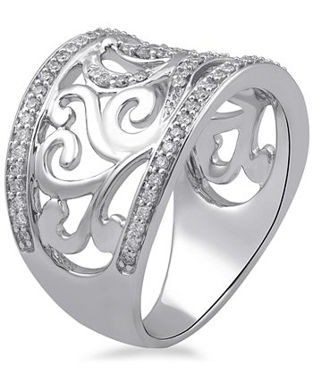 Enchanted Disney Fine Jewelry - Diamond Cinderella Carriage Ring (1/3 ct. t.w.) in 14k White Gold
