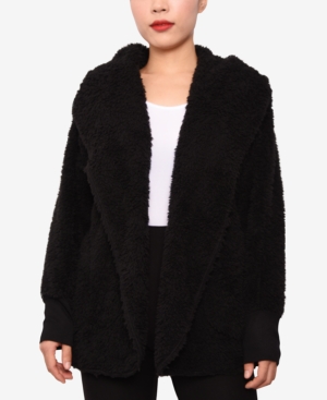 image of Planet Gold Juniors- Faux-Sherpa Hooded Cardigan