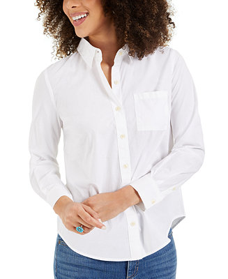 Style & Co Relaxed-Fit Button-Front Shirt, Created for Macy's & Reviews ...