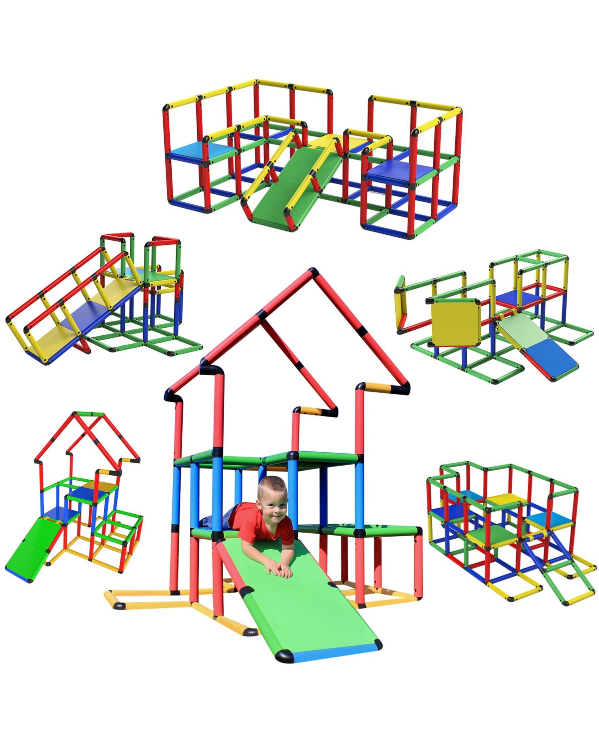Funphix Babies' Jumbo Construction Toy Set, 467 Pieces In Multi