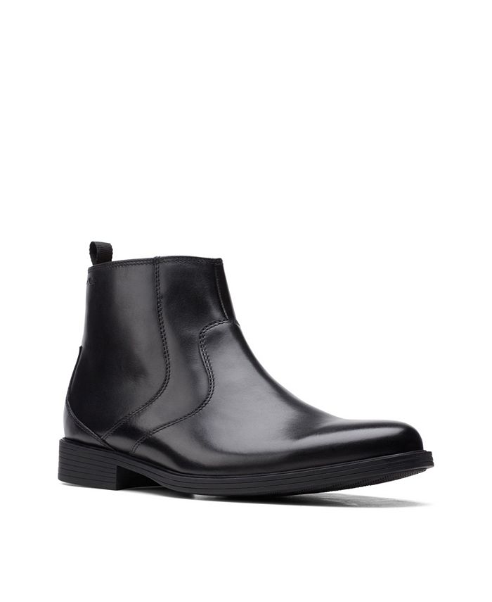 Clarks Men's Whiddon Leather Zip Boot - Macy's