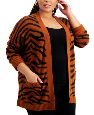plus size burnt orange cardigan