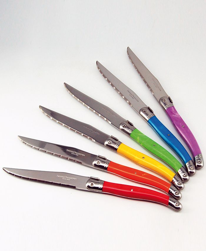 Laguiole Evolution Tradition Assorted Color Steak Knives, Set of 6 Macy's