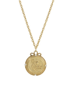 image of 2028 Women-s Gold Tone April Flower of the Month Sweet Pea Necklace