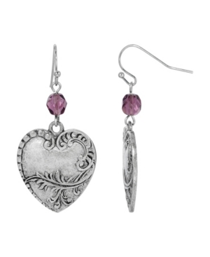 image of 2028 Women-s Pewter Wire Filigree Heart Earring