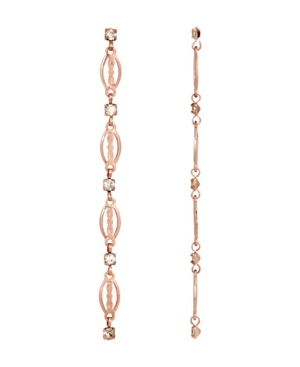 image of 2028 Women-s Rose Gold Tone Crystal Linear Drop Earring