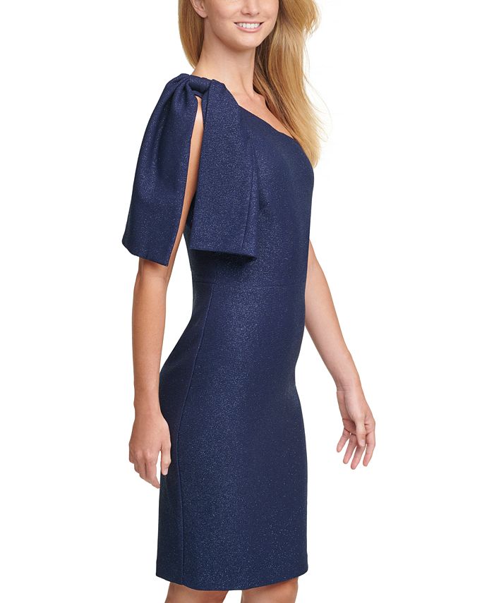 Eliza J OneShoulder GlitterKnit Dress Macy's