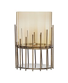 Collection Gold Glass Contemporary Candlestick Holders, 13x9x9