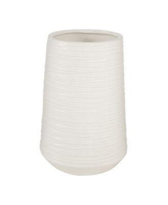 by Cosmopolitan White Porcelain Contemporary Vase, 5" x 9"