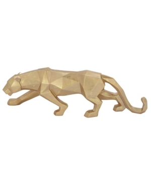 Cosmoliving By Cosmopolitan Gold Polystone Sculpture, Leopard 6" X 18" X 3" In Gold-tone