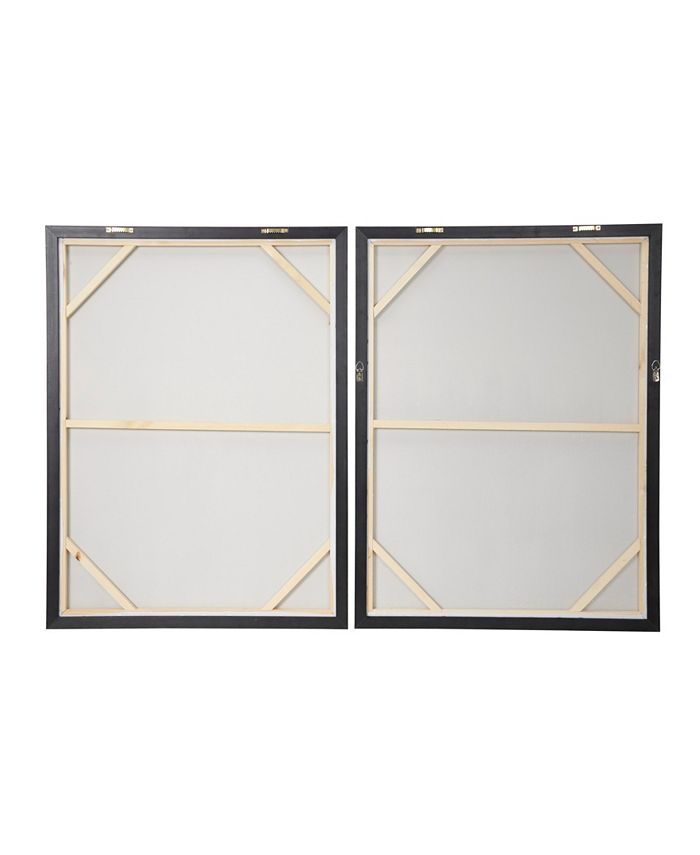 CosmoLiving Multimedia and Abstract Art Paintings with Glitter, Set of