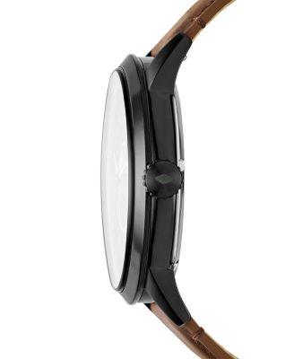 Men's Townsman Brown Leather Strap Watch 48mm