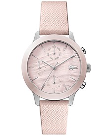 Women's Pink Leather Strap Watch 36mm