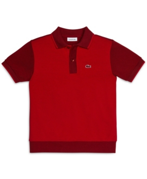 image of Toddler Boys Short Sleeve Cotton Petit Pique Color block Polo Shirt