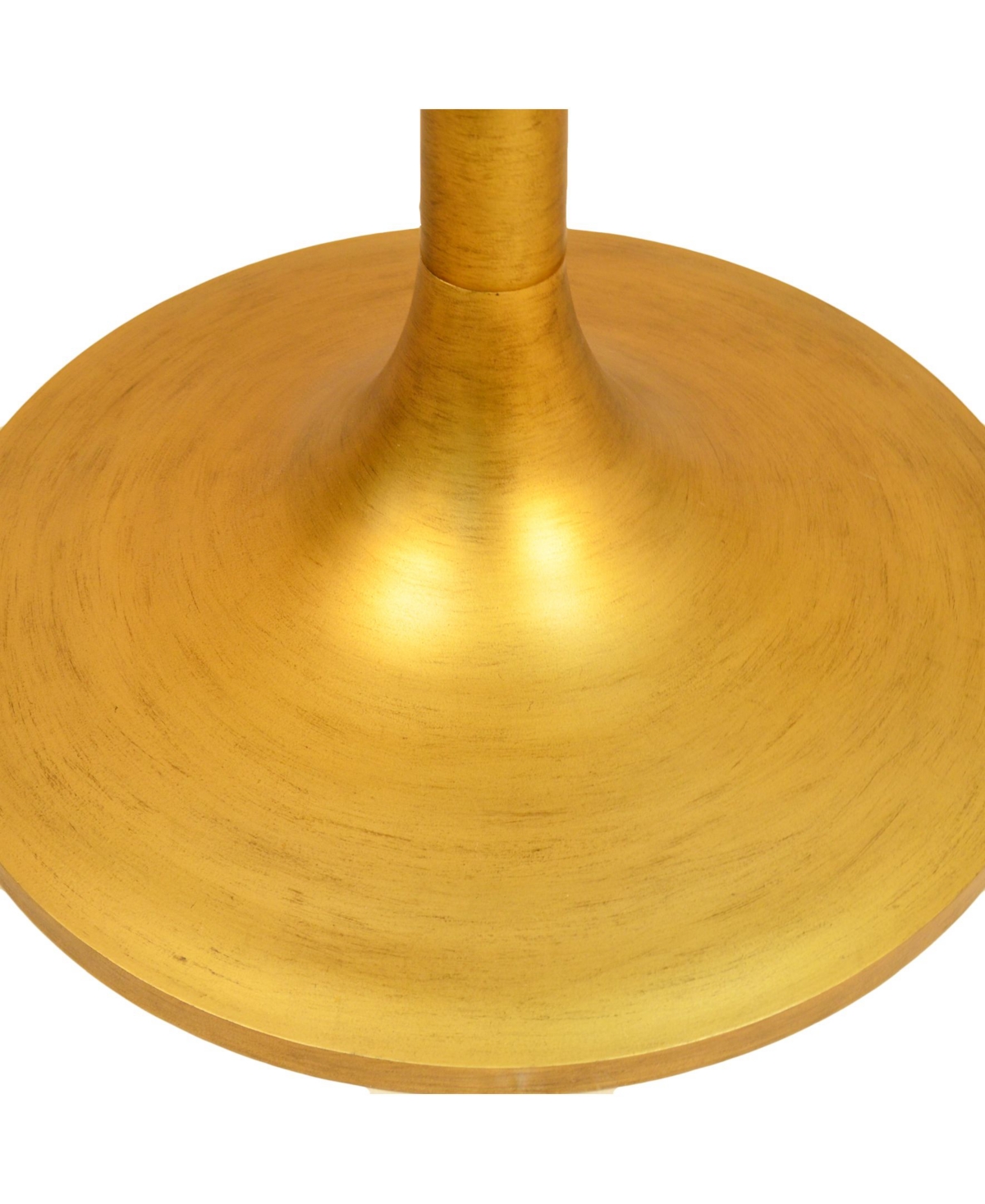 Alden Wood Top Round Dining Table - Gold-Tone
