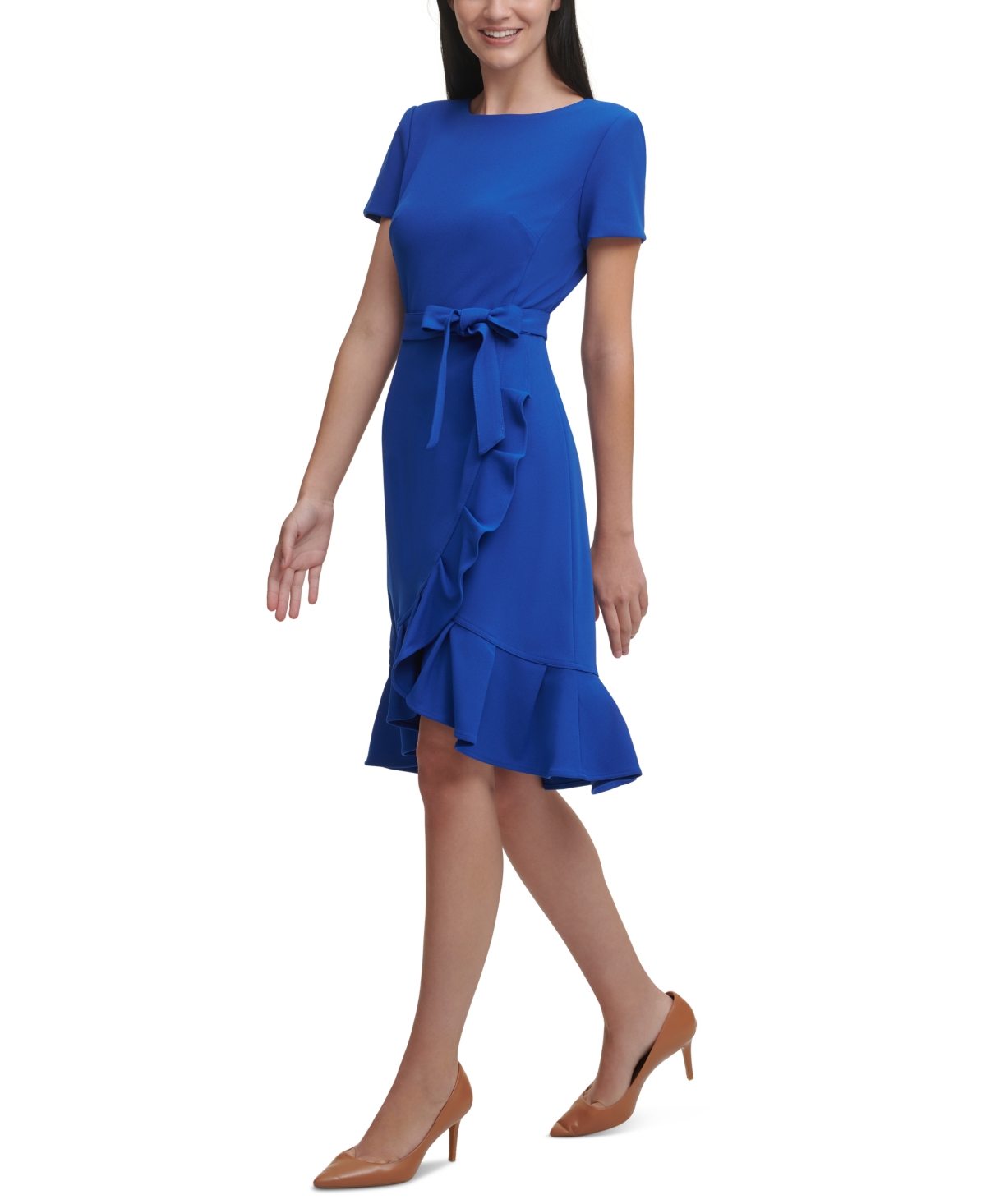 blue Crepe ladies dress