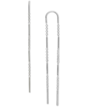 image of Giani Bernini Chain & Bar Threader Earrings in Sterling Silver, Created for Macy-s