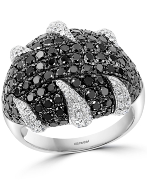 image of Effy Black & White Diamond Statement Ring (2-3/4 ct. t.w.) in 18k White Gold
