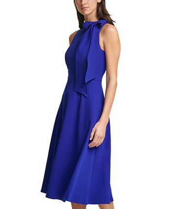 Vince camuto bow neck fit and flare dress online