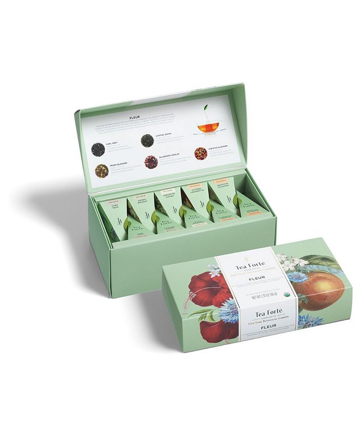 Tea Forte Fleur Presentation Box with Set of 20 Pyramid Teas - Macy's