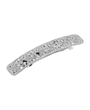 image of Women-s Silver-Tone Flower Hair Barrette