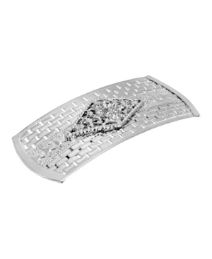 image of Women-s Silver-Tone Crystal Large Rectangle Barrette