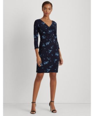 Lauren Ralph Lauren Print Wrap-Style Jersey Dress - Macy's