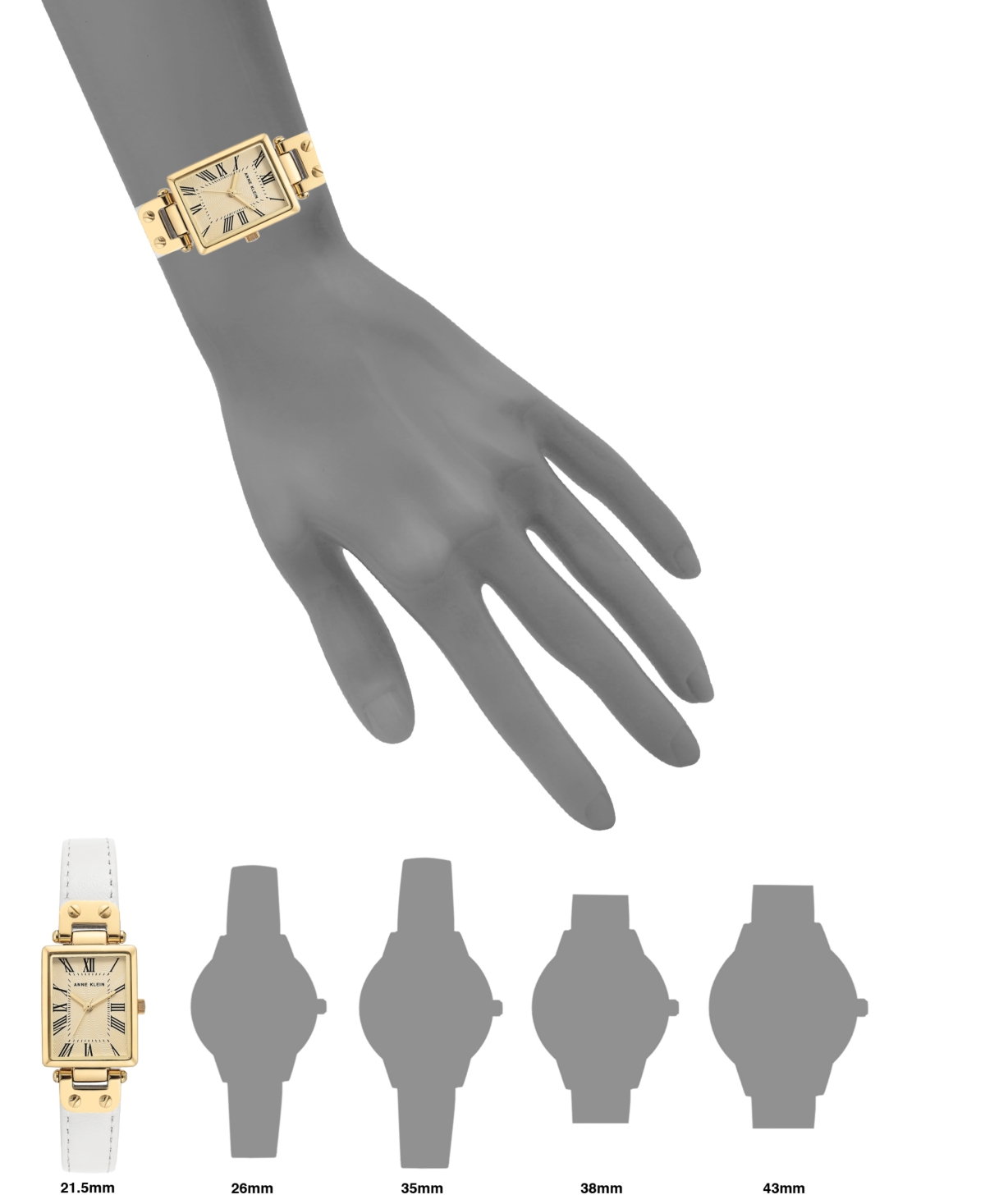 Anne Klein Gold-tone And White Leather Strap Watch 21.5mm In No Color