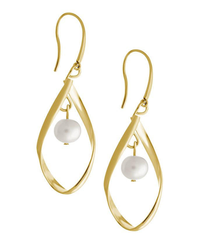 Essentials - Teardrop Earring with Pearl Drop in Fine Silver Plate
