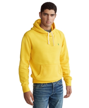 Polo Ralph Lauren Logo-embroidered Cotton-blend Hooded Sweatshirt In Yellowfin