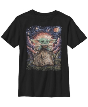 Big Boys Star Wars Mandalorian Sipping Starries Short Sleeve T-shirt