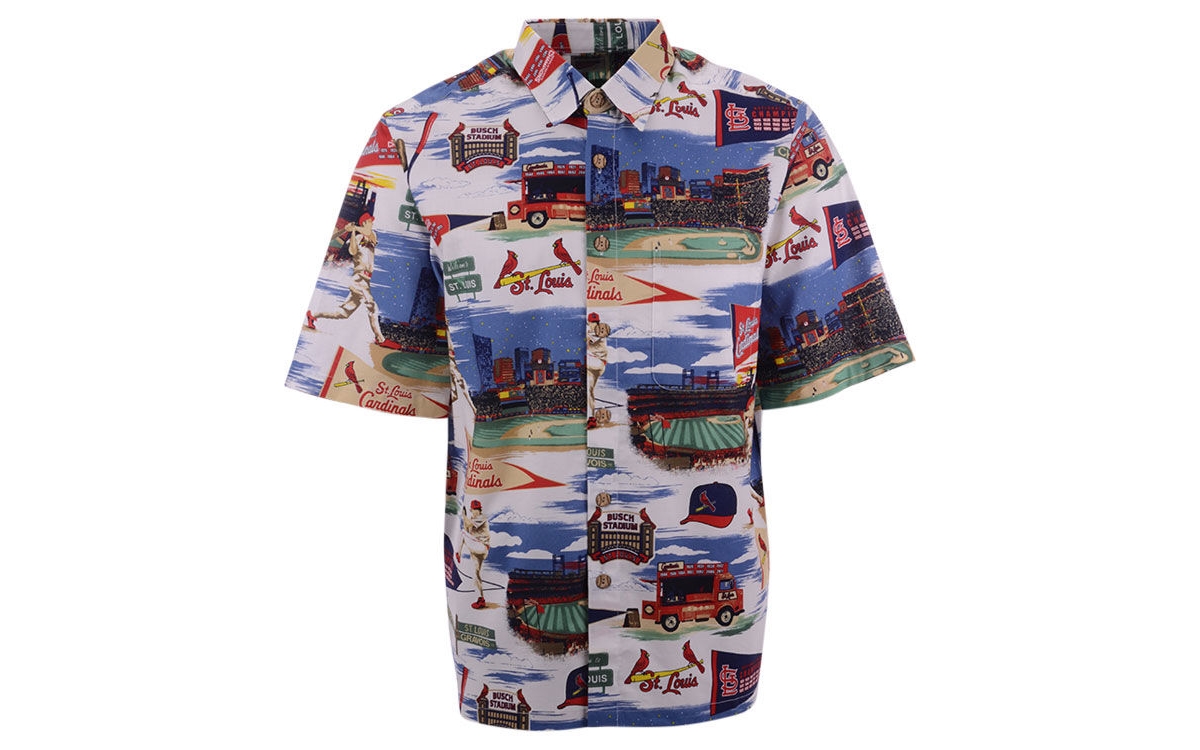 Authentic Mlb Apparel Men's St. Louis Cardinals Scenic-Print Short-Sleeve Shirt