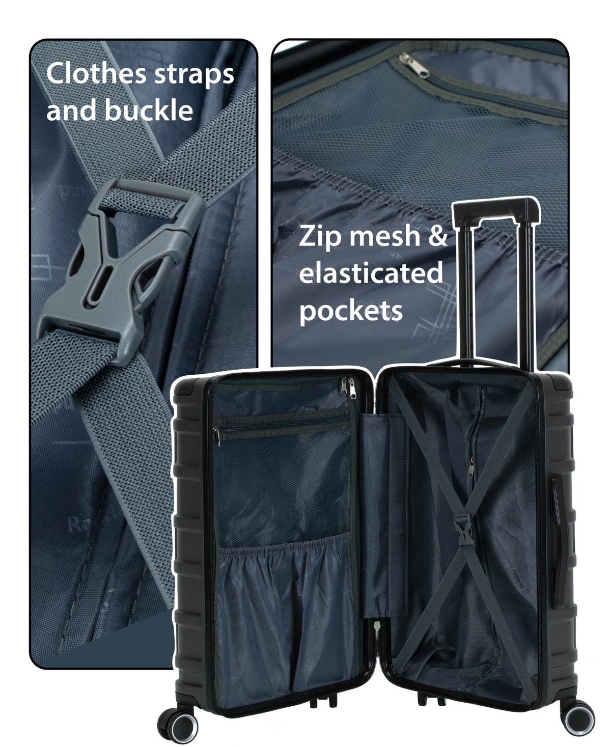 Rockland Seattle 3pc Hardside Luggage Set