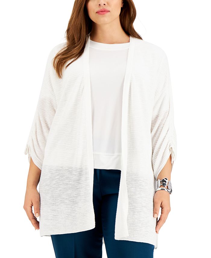 Ruched outlet sleeve cardigan