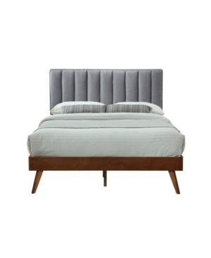 Luxeo Neville Bed Headboard With Ash Veneer Walnut Finish Bed Frame, King In Gray
