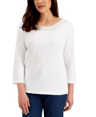 macy's ladies white tops