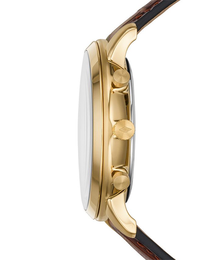 Fossil Men's Neutra Brown Leather Strap Watch 44mm Macy's