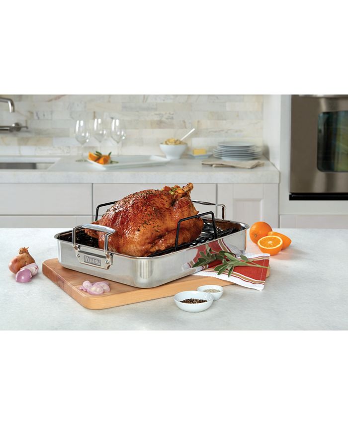 Viking 3Ply Stainless Steel Roasting Pan with Nonstick Rack Macy's