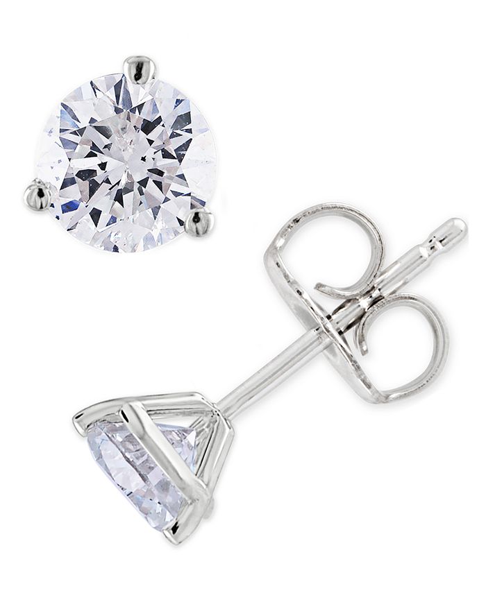Macy's Diamond Stud Earrings (1 ct. t.w.) in 14k White Gold - Macy's