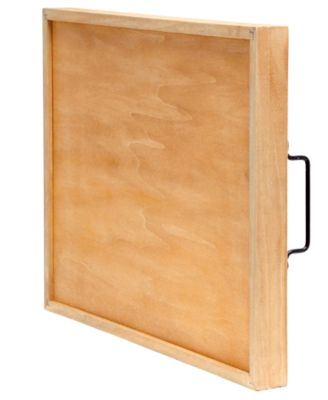 Decorative Wood Serving Tray with Handles - Thankful