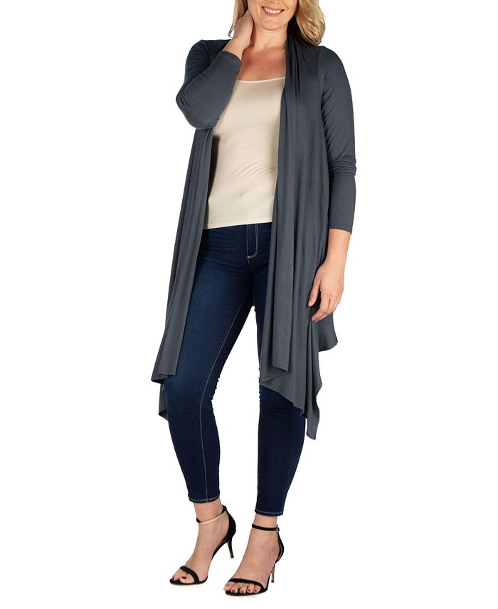24 Wholesale Sofra Ladies Rayon Cardigan Plus Size Olive - at