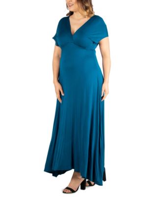 Plus Size Empire Waist V-neck Maxi Dress