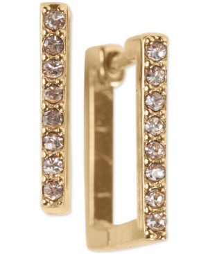 image of Lucky Brand Pave Square Huggie Hoop Earrings
