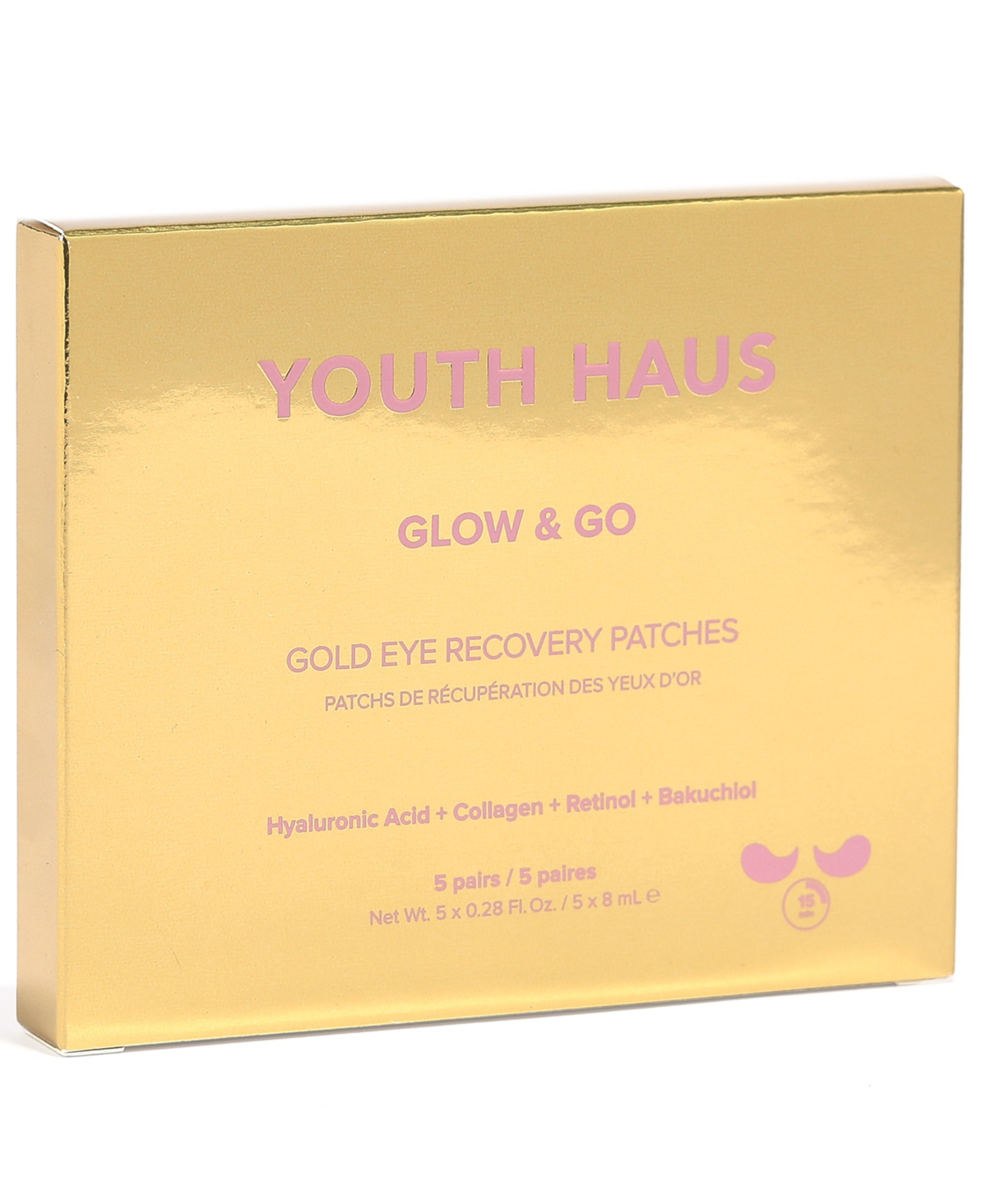 Youth Haus Glow & Go Gold Eye Recovery Patches, 5-Pk.